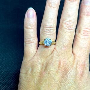 *SOLD*Engagement Style Solitaire Ring (Stamped 925 with Cubic Zirconia stones)